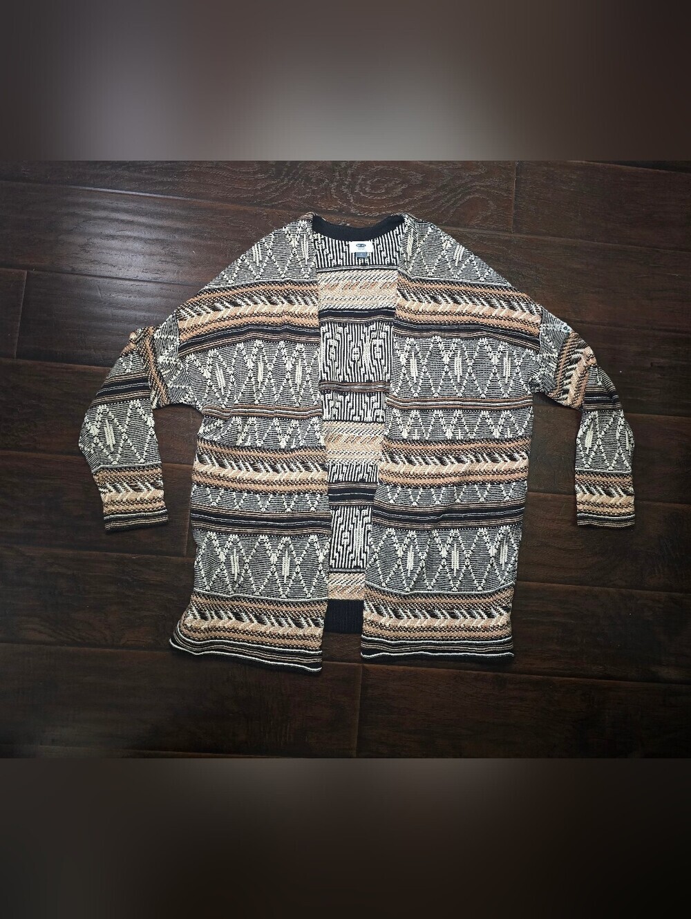 Old Navy Womens Aztec Print Open Front Knit Cardigan Sweater Large